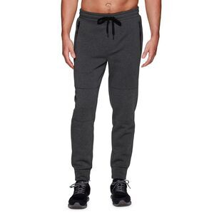 RBX Active Men's Comfort Fit Fleece Pants with Zipper Pockets Charcoal Sz L